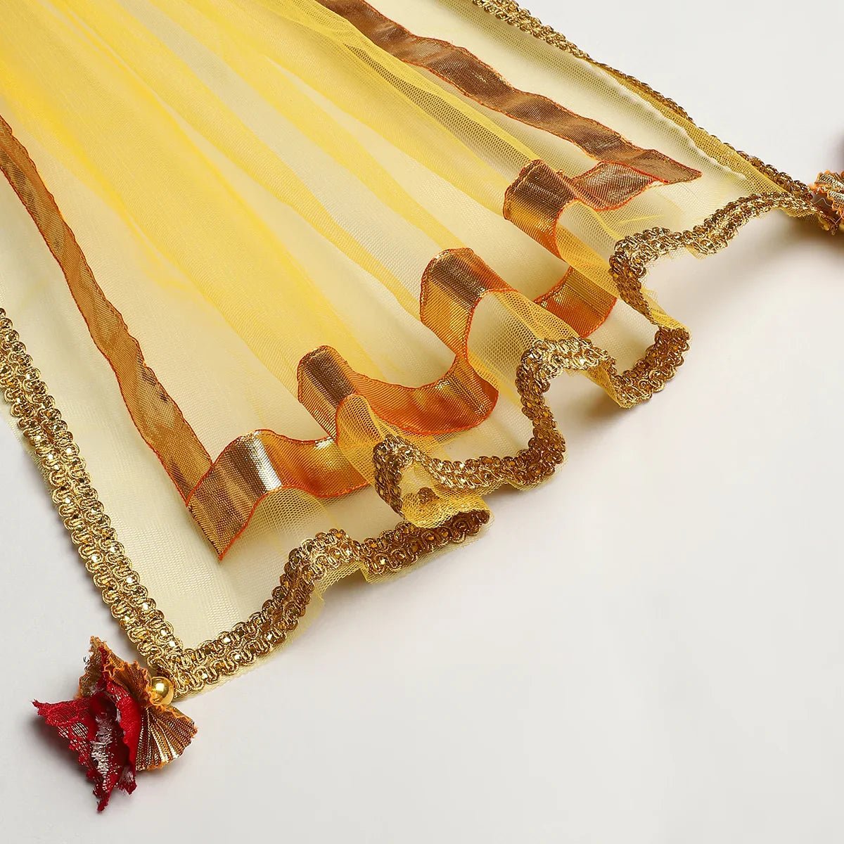 3pcs yellow silk lehenga set   byb premium