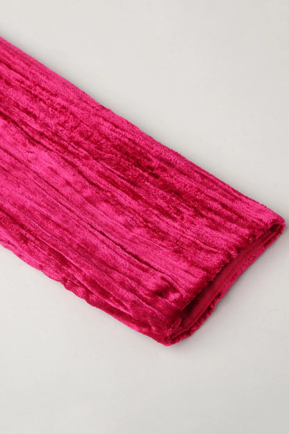 Velvet Charm Fuchsia Flare Dress
