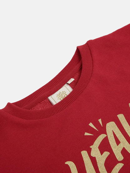 Red “YEAH!” Print Sweatshirt – Unisex