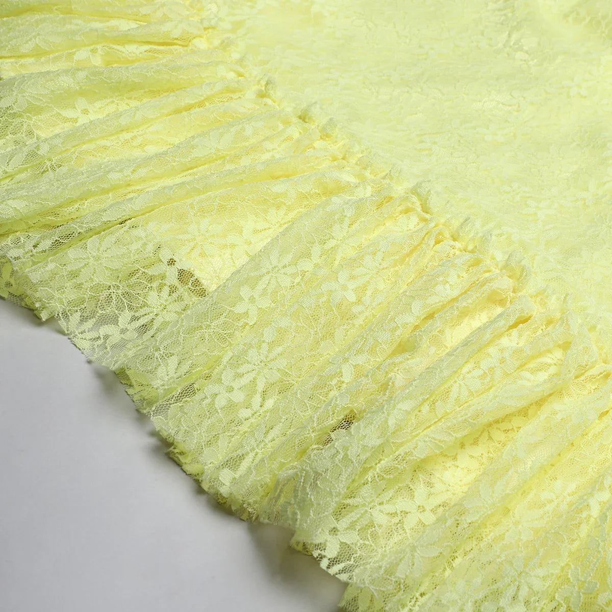 Lime Ruffle Lace Maxi Dress for Girls