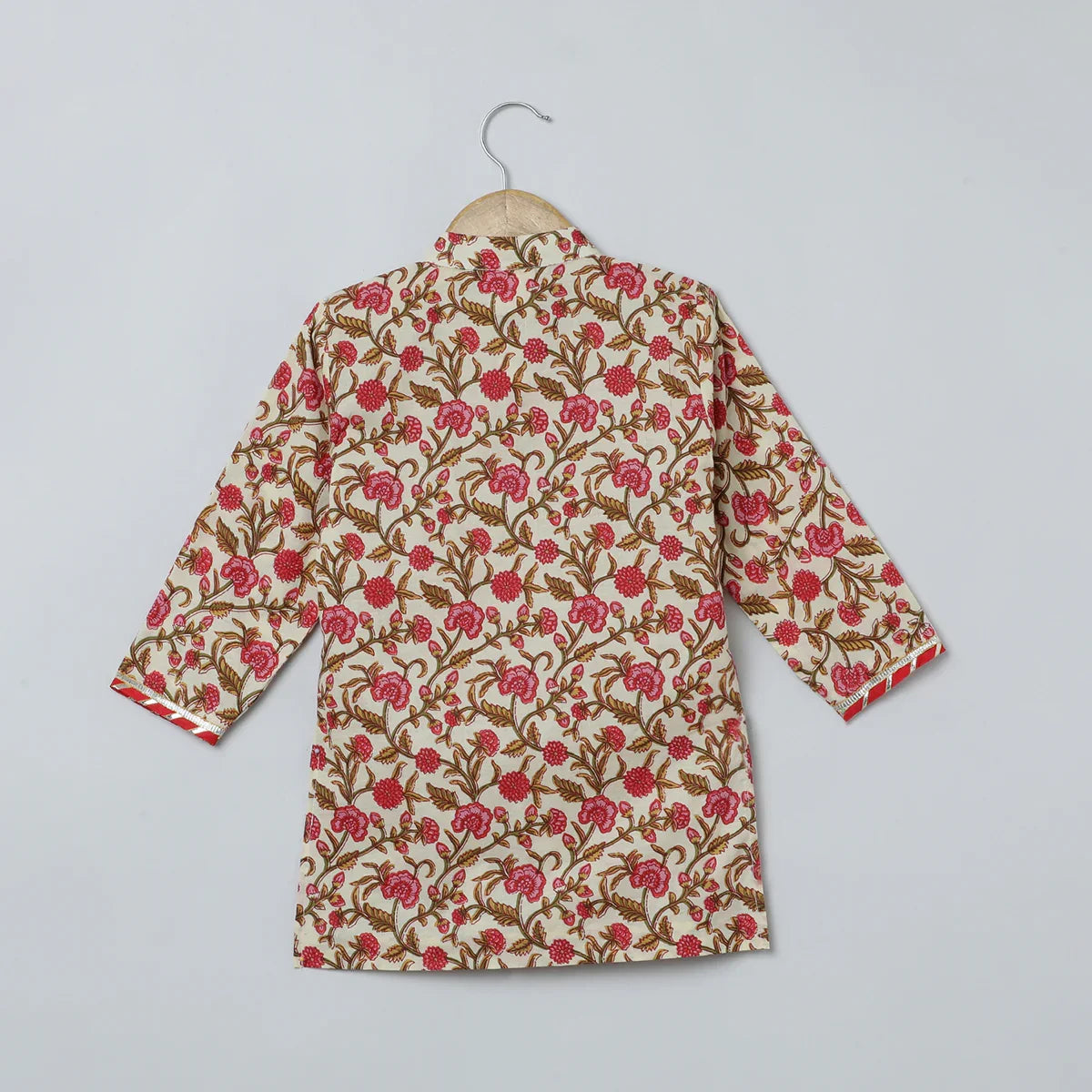 Multicolor Jaipur Floral Print Kurta Pyjama Set for Boys