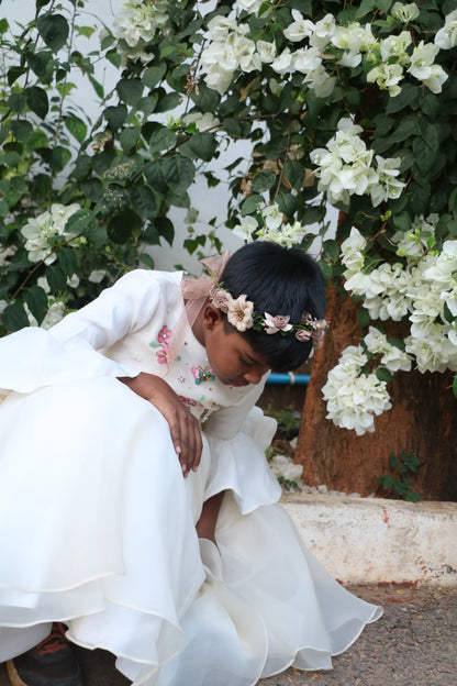 White Organza Gown for Girls