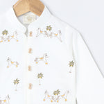 Load image into Gallery viewer, Off-White Kurta Dhoti with Pearl Embroidery
