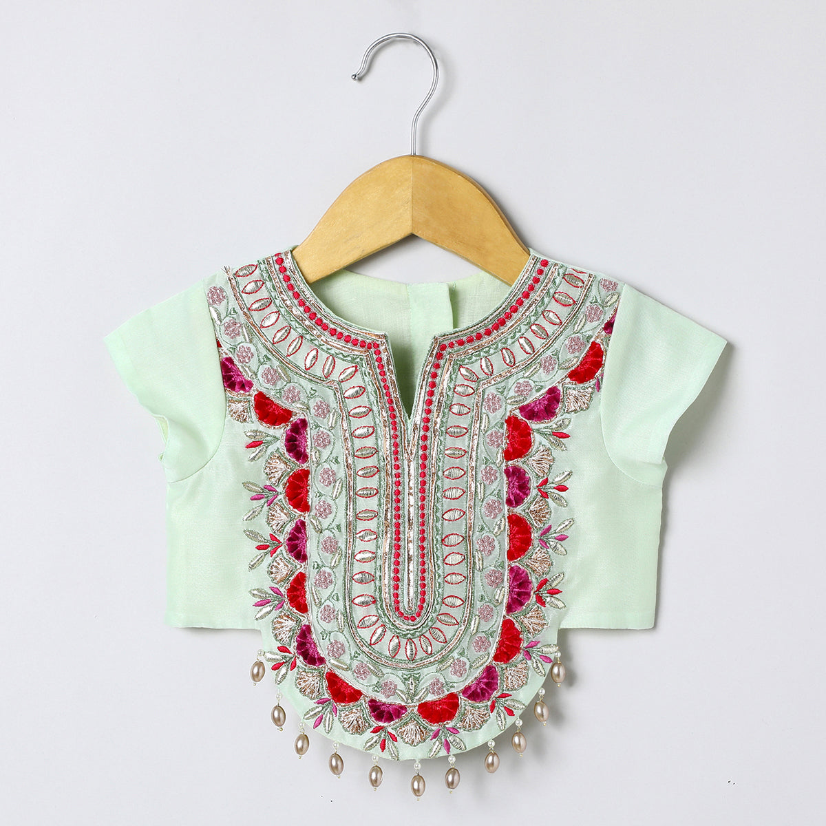 Chanderi silk lehenga set featuring exquisite hand embroidery, along with a beautiful dupatta