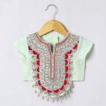 Load image into Gallery viewer, Chanderi silk lehenga set featuring exquisite hand embroidery, along with a beautiful dupatta.
