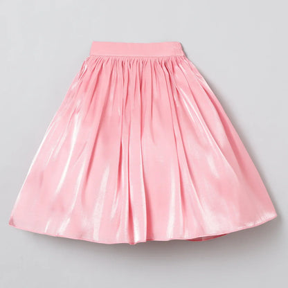 Velvet Blouse & Shiny Organza Skirt Set