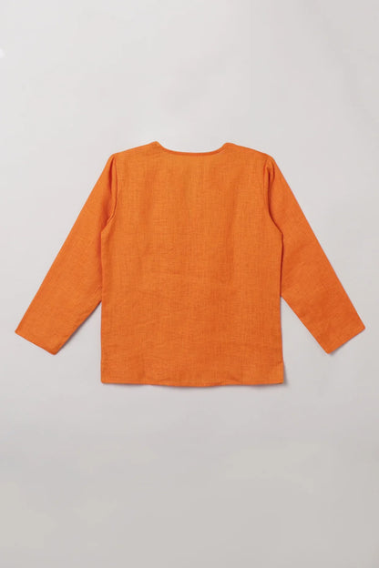 Festive Orange Kurta Dhoti Set