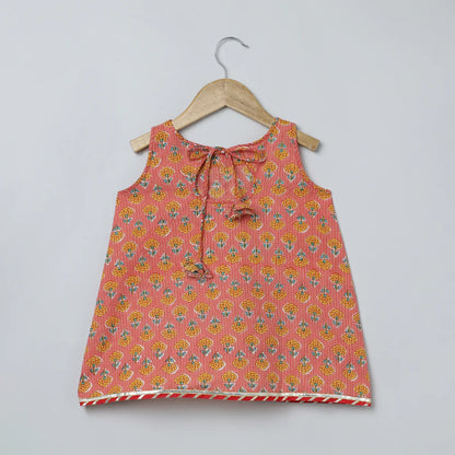 Light Orange, Red & Yellow Ethnic Set for Girls