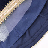 Girls Navy Blue Velvet Lehenga Set with Zardozi Hand Embroidery