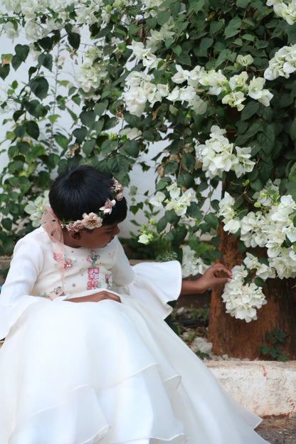 White Organza Gown for Girls