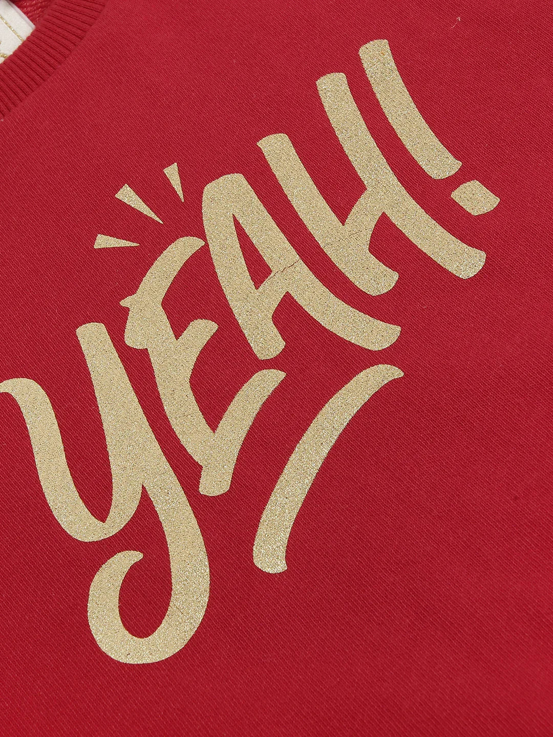 Red “YEAH!” Print Sweatshirt – Unisex