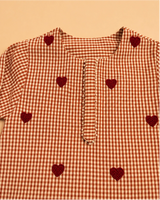 Baby Boys Maroon Gingham Cotton Kurta with Dhoti Pants Set