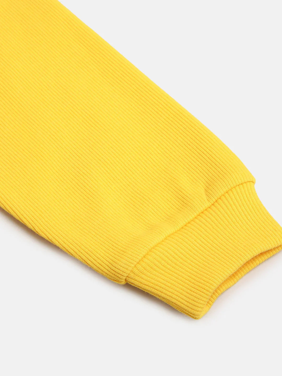 Yellow 3D Floral Embroidered Cotton Sweatshirt