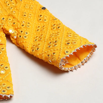 Yellow Georgette Lehenga Set