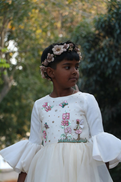 White Organza Gown for Girls