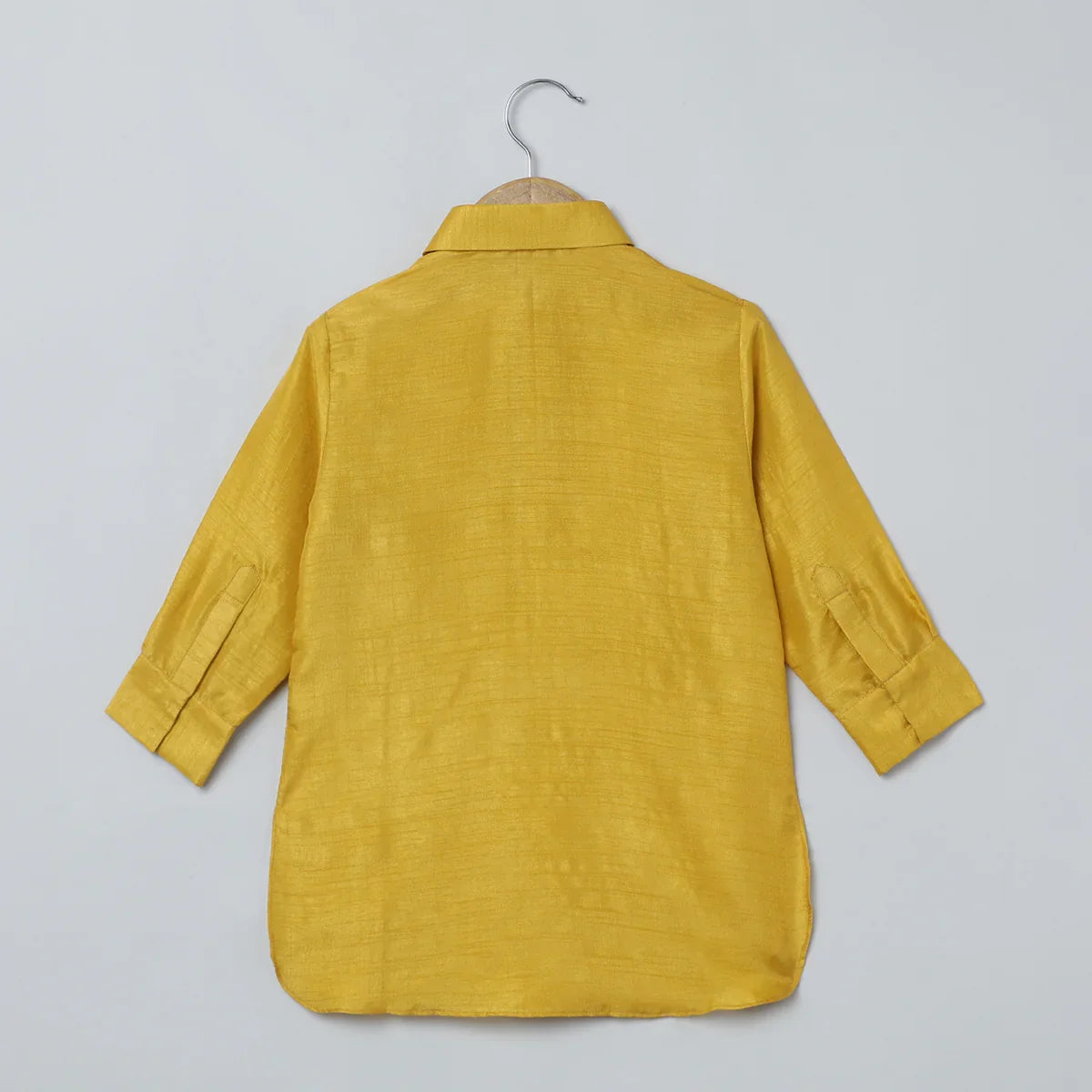 Mustard Yellow Silk Kurta-Pyjama with Embroidered Jacket