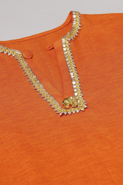 Festive Orange Kurta Dhoti Set