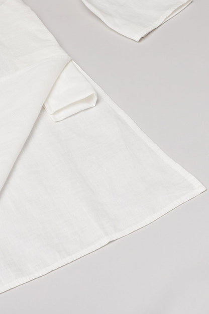 BYB White Cotton Kurta Pajama Set