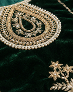 Load image into Gallery viewer, Emerald Green Velvet Kurta Salwar Set for Girls with Dupatta
