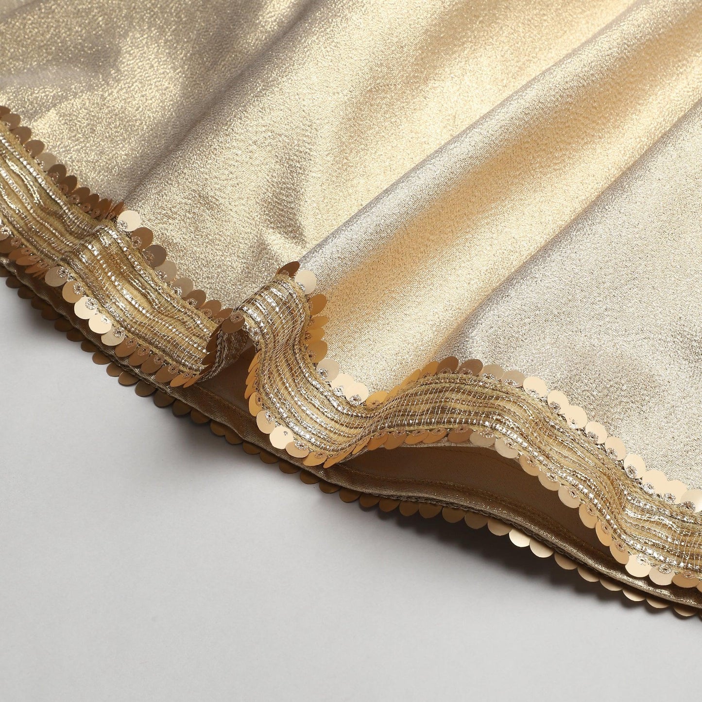 Ivory & Gold Organza Lehenga Set with Embroidered Blouse