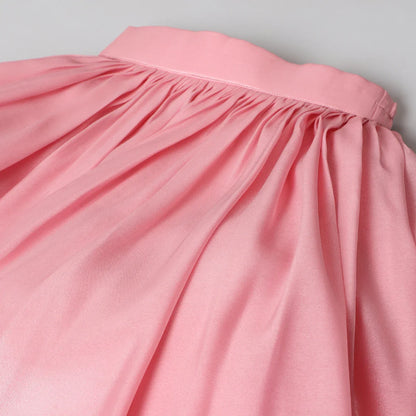 Velvet Blouse & Shiny Organza Skirt Set