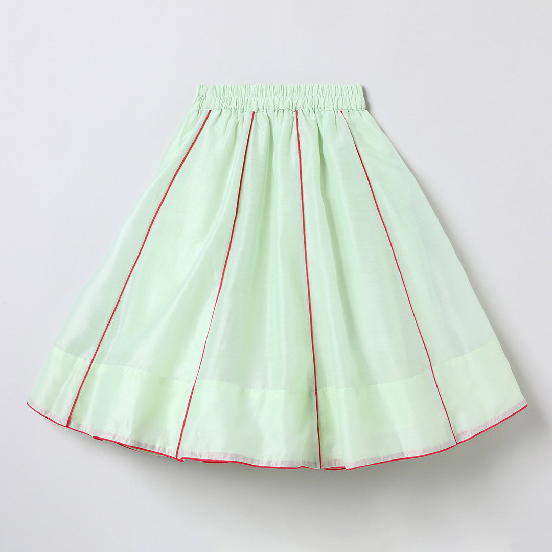 Chanderi silk lehenga set featuring exquisite hand embroidery, along with a beautiful dupatta.