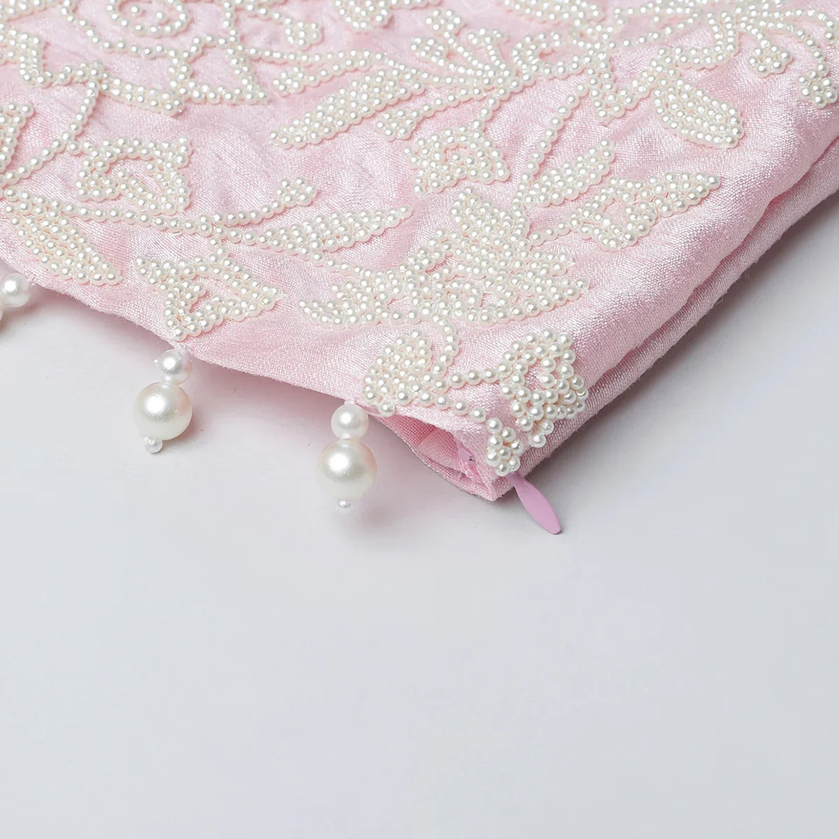 Baby Pink & White Embroidered Top with Tiered Skirt Set