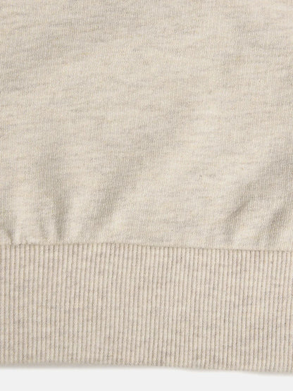 Ecru Melange Sweatshirt with Pearl Heart Embroidery