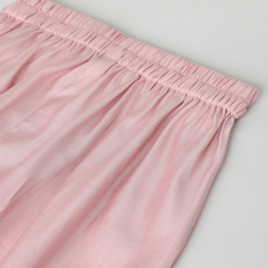 Dusty pink Chanderi silk  Kurta with pyjama set