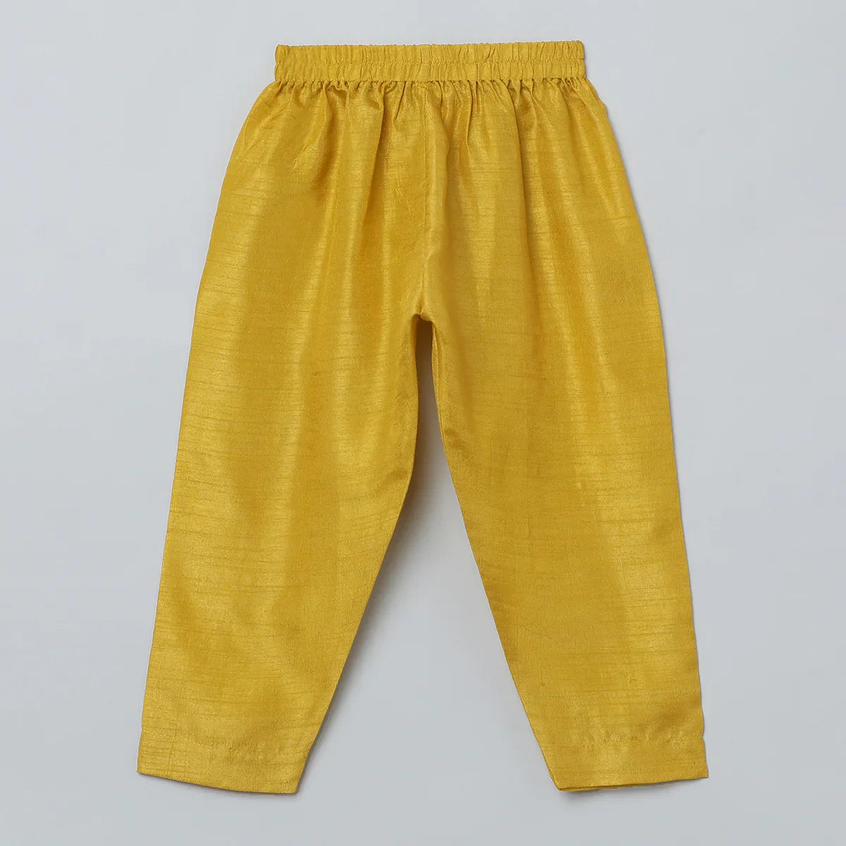Mustard Yellow Silk Kurta-Pyjama with Embroidered Jacket