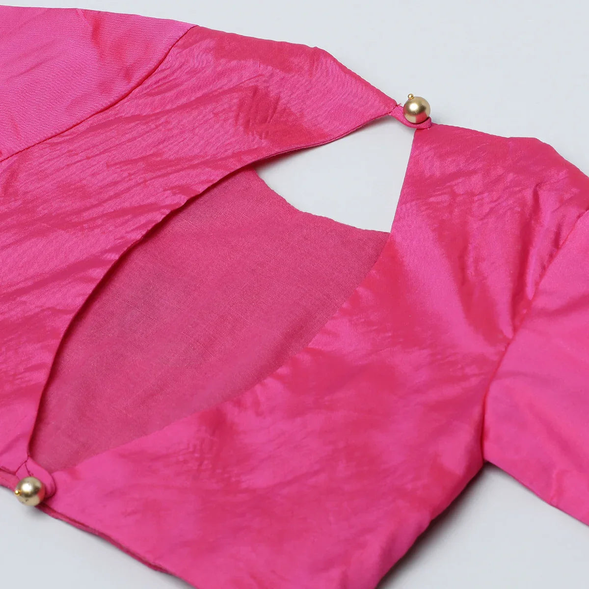 Bright Pink Bangalore Silk Top & Skirt Set