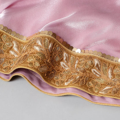 Pink Velvet Lehenga Set