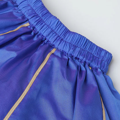 Royal Blue & Green Embroidered Lehenga Choli Set for Girls