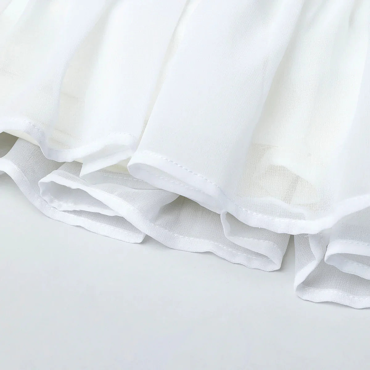 Baby Pink & White Embroidered Top with Tiered Skirt Set