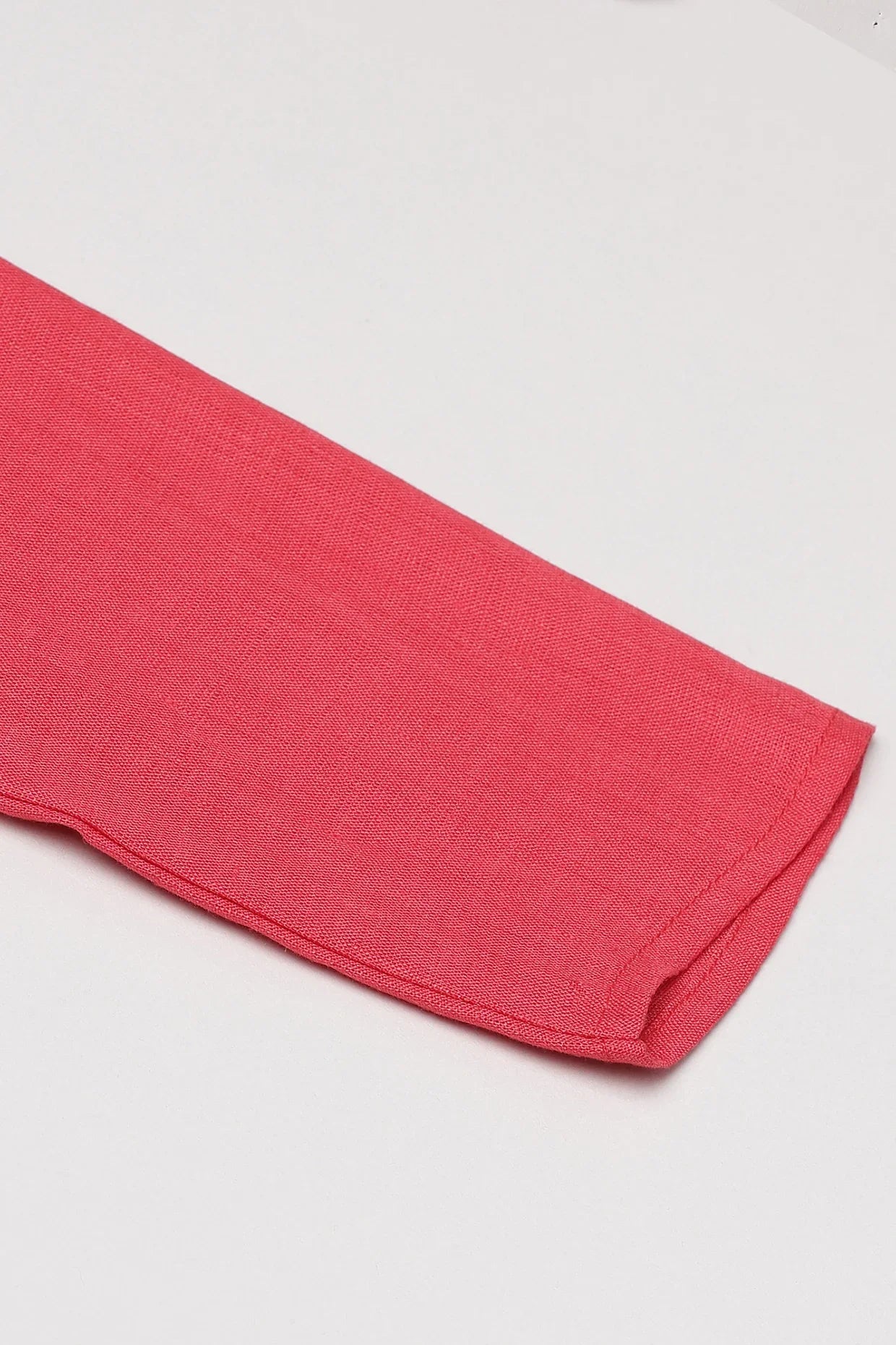 Red Linen Kurta Pajama Set