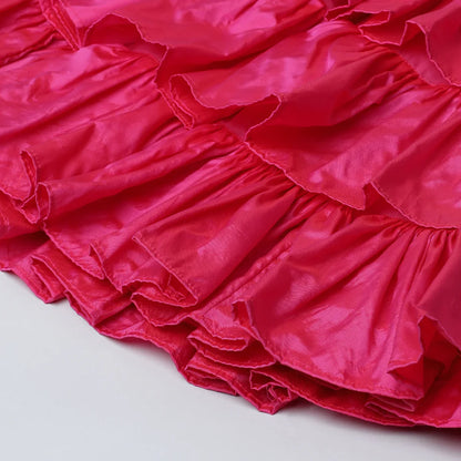 Bright Pink Bangalore Silk Top & Skirt Set