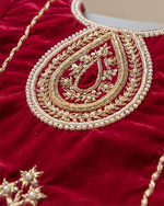 Load image into Gallery viewer, Magenta Pink Velvet Kurta Salwar Set for Girls with Dupatta
