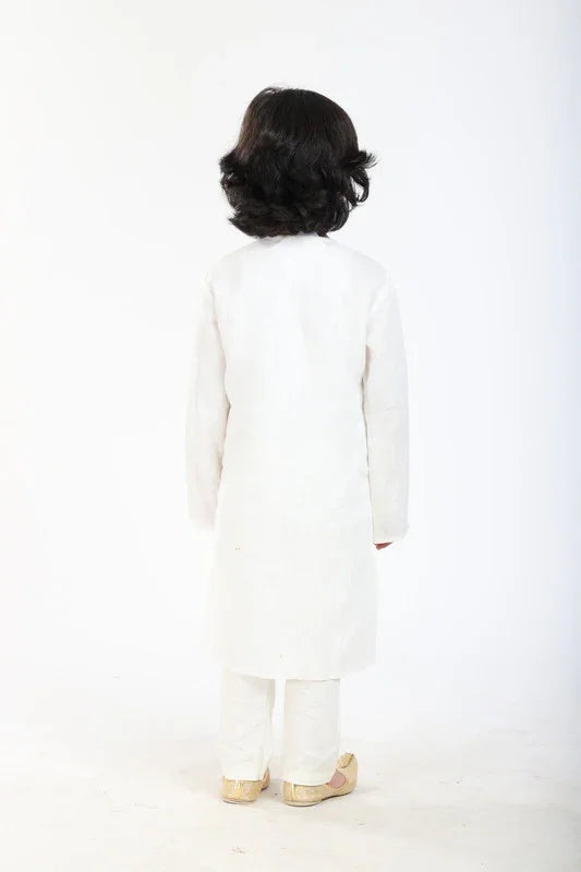 Classic White Linen Kurta Pajama Set