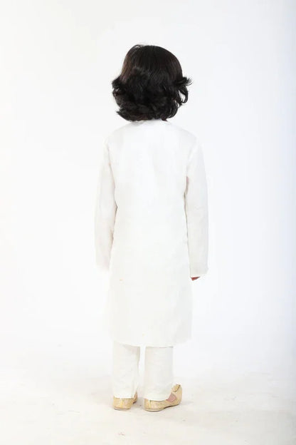 Classic White Linen Kurta Pajama Set