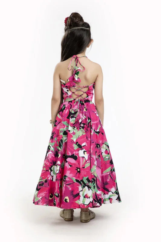 Fuchsia Floral Lehenga Set