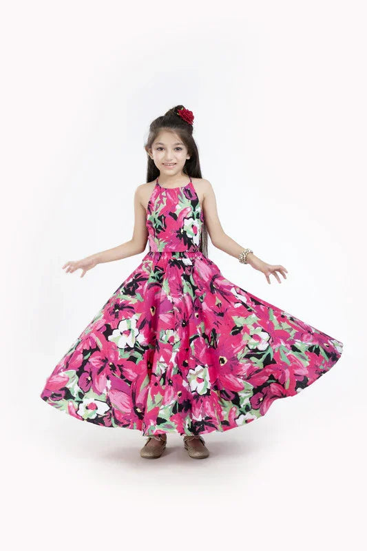 Fuchsia Floral Lehenga Set