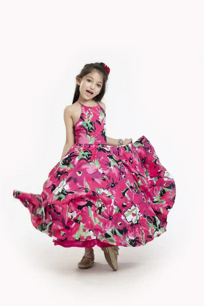 Fuchsia Floral Lehenga Set