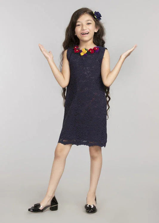 Navy Blue Lace Dress