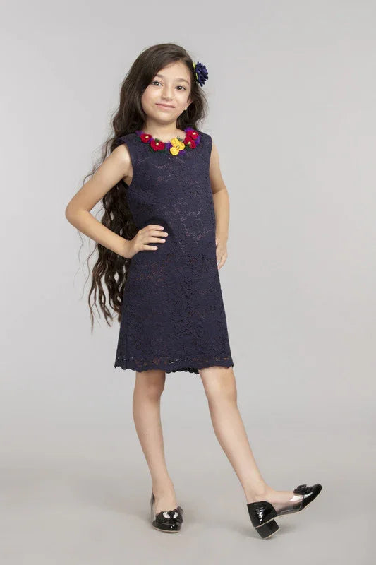 Navy Blue Lace Dress