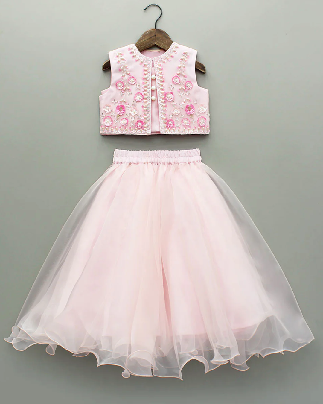 Hand Embroidered  3 pcs Skirt set