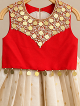 Pure viscos silk with zardozi hand embroidery skirt top set
