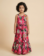 Load image into Gallery viewer, Girl wearing floral print pure cotton poplin maxi dress
