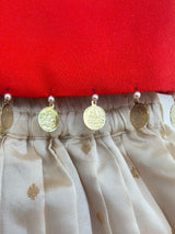 Pure viscos silk with zardozi hand embroidery skirt top set