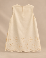 Girls Cream Pure Cotton Palazzo Set with Cutwork Embroidery