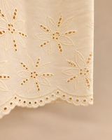Girls Cream Pure Cotton Palazzo Set with Cutwork Embroidery